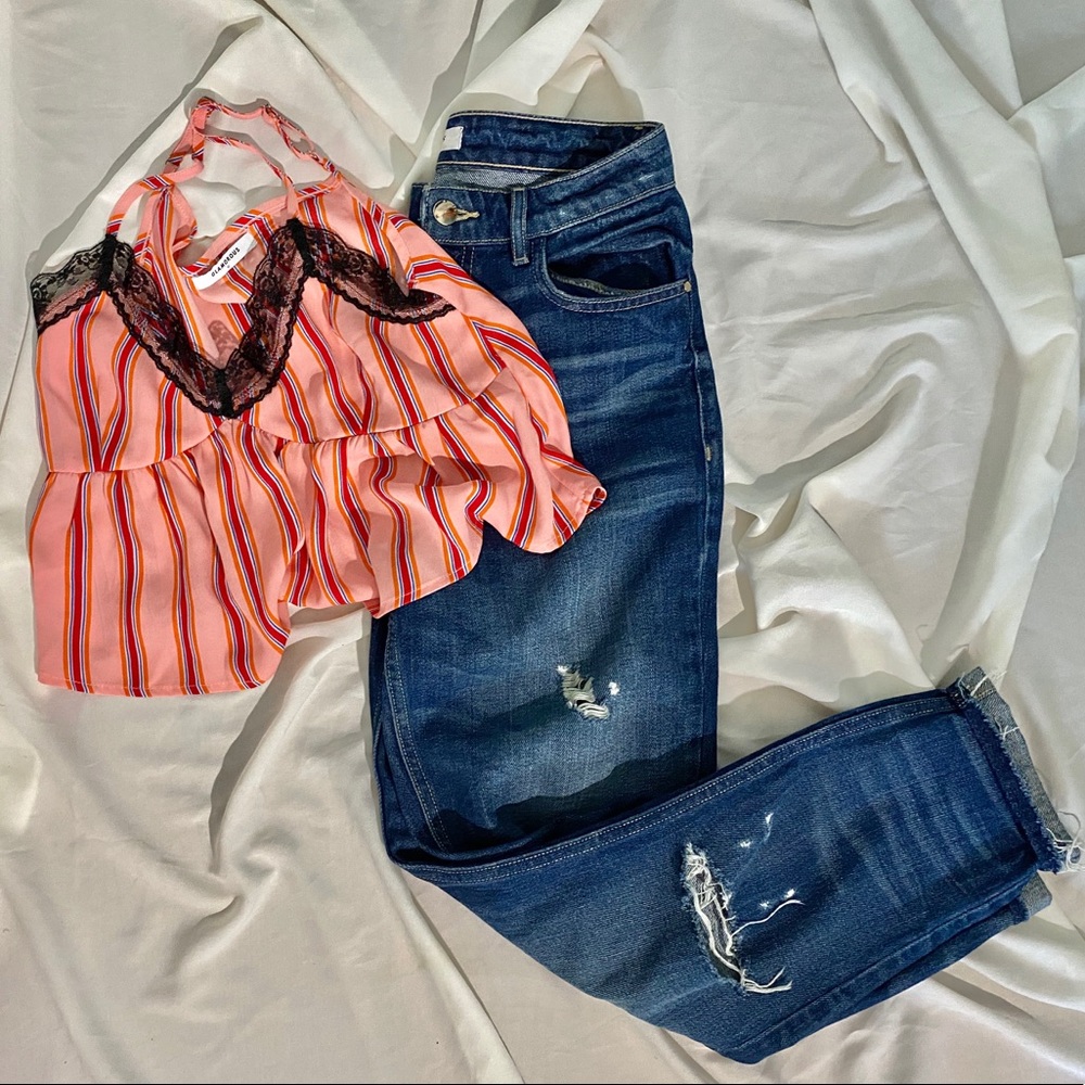 Guess Highwaisted Distressed Rip Jeans